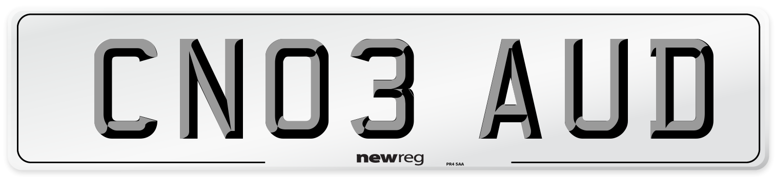 CN03 AUD Number Plate from New Reg
